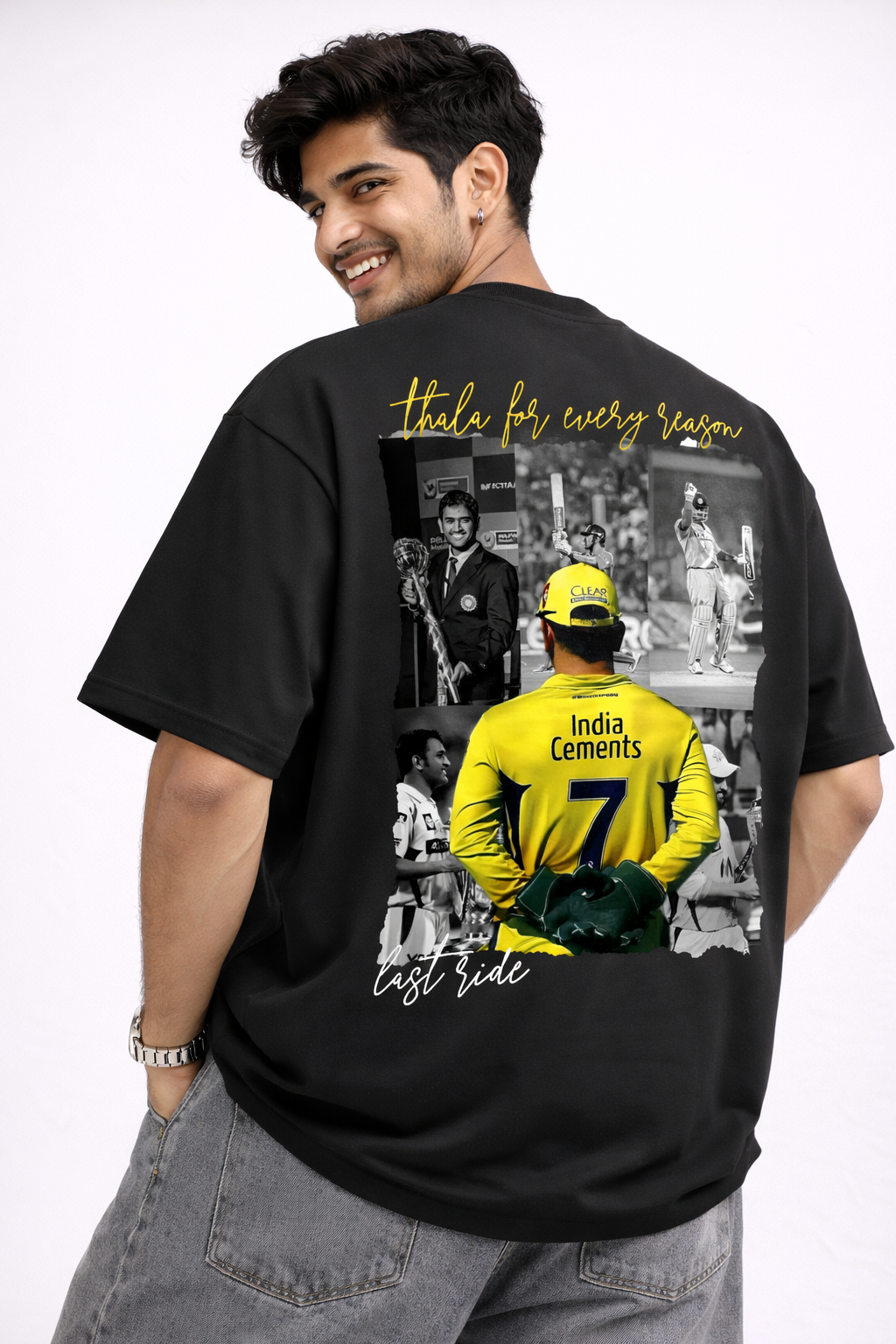 Thala Forever M. S Dhoni No.7 Oversized Boxy Fit T-Shirt