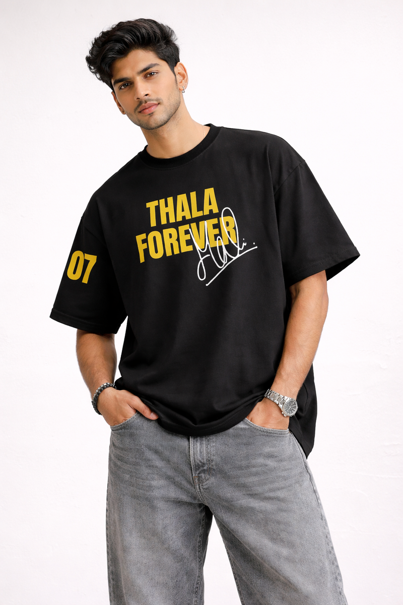 Thala Forever M. S Dhoni No.7 Oversized Boxy Fit T-Shirt