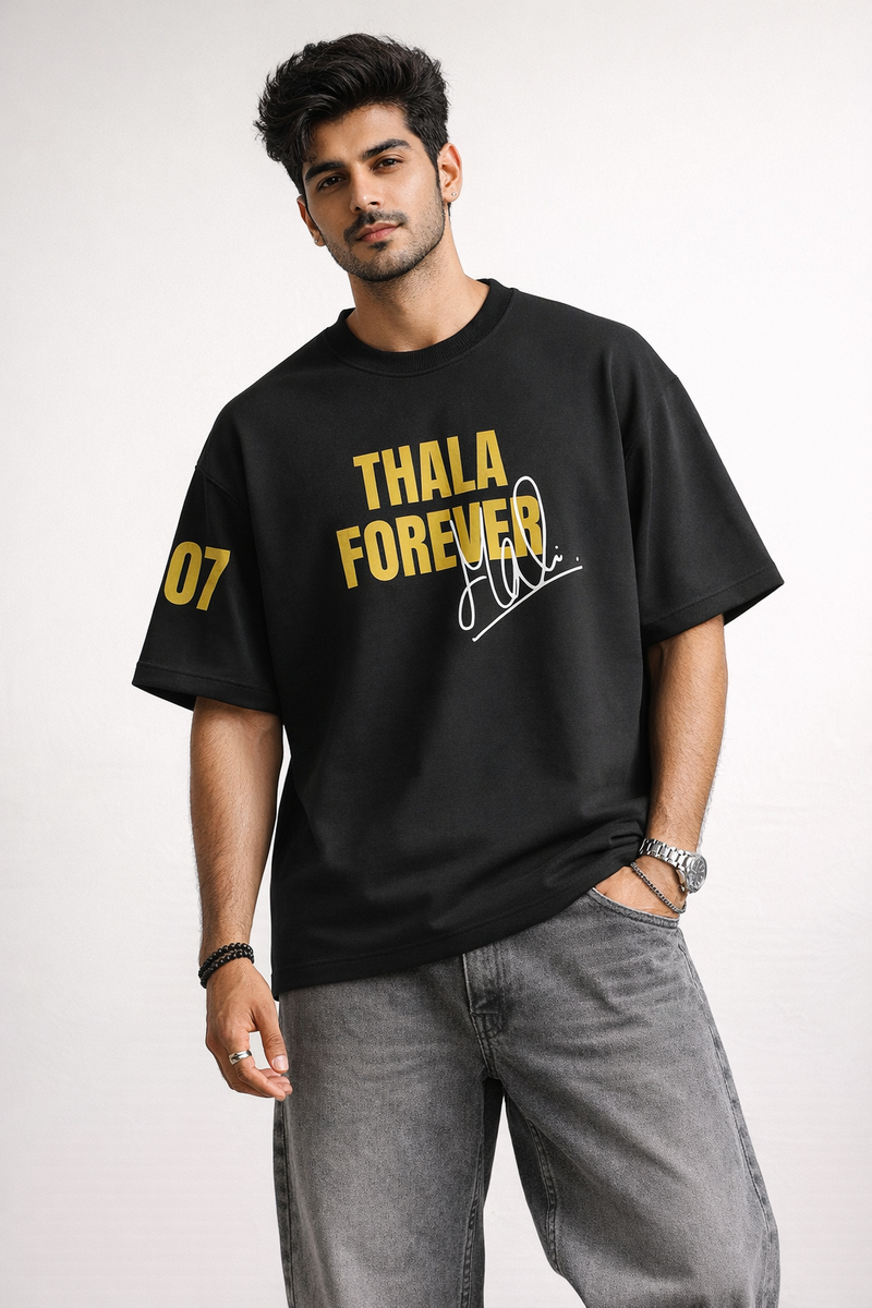Thala Forever M. S Dhoni No.7 Oversized Boxy Fit T-Shirt