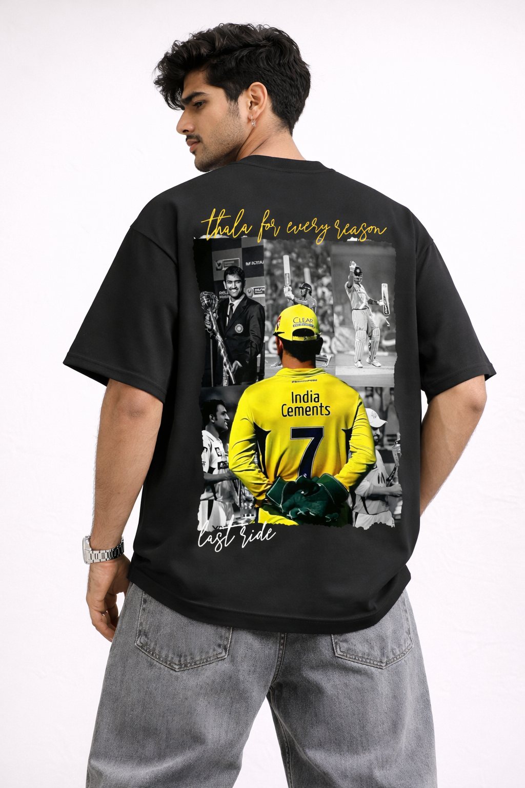 Thala Forever M. S Dhoni No.7 Oversized Boxy Fit T-Shirt