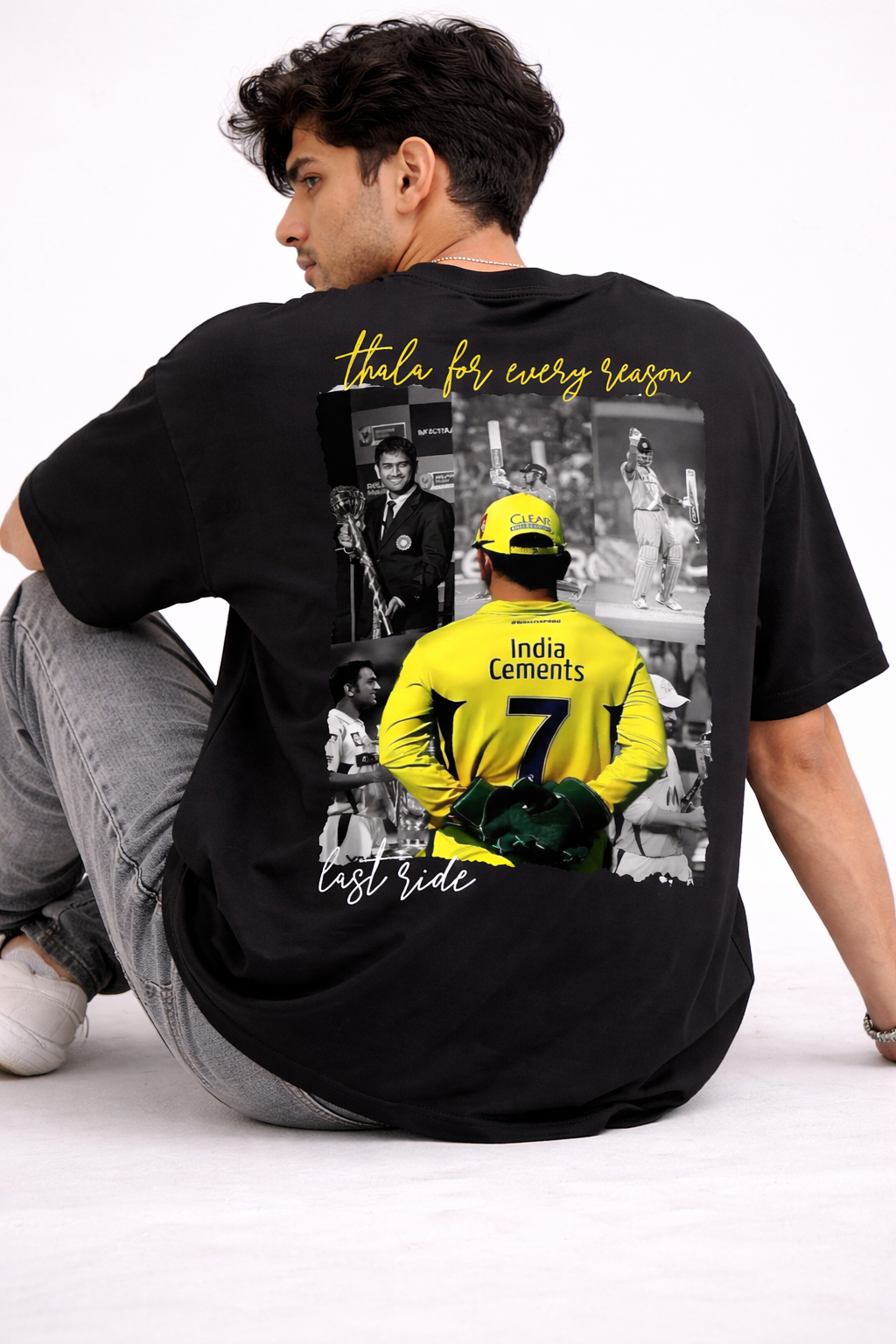 Thala Forever M. S Dhoni No.7 Oversized Boxy Fit T-Shirt